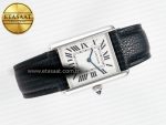 Tank Must Large SS 33.7mm DRF 1:1 Best Edition White Dial on Black Leather Strap Swiss Quartz - Görsel 8