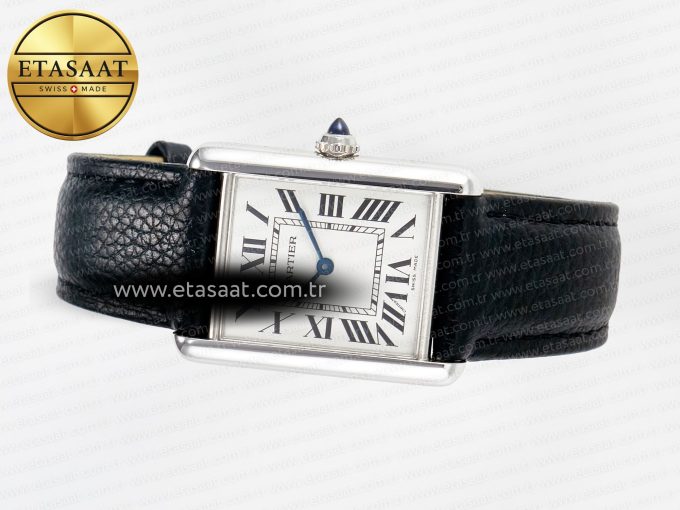 Tank Must Large SS 33.7mm DRF 1:1 Best Edition White Dial on Black Leather Strap Swiss Quartz - Görsel 9