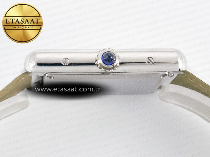 Tank Must Large SS 33.7mm DRF 1:1 Best Edition White Dial on White Leather Strap Swiss Quartz - Görsel 13