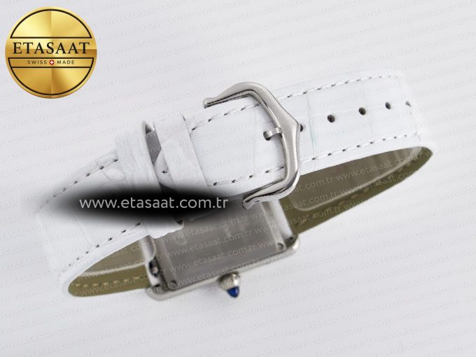 Tank Must Large SS 33.7mm DRF 1:1 Best Edition White Dial on White Leather Strap Swiss Quartz - Görsel 14