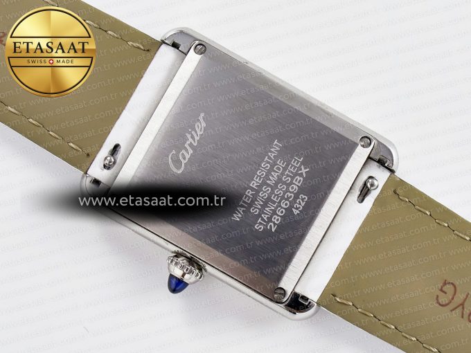 Tank Must Large SS 33.7mm DRF 1:1 Best Edition White Dial on White Leather Strap Swiss Quartz - Görsel 15
