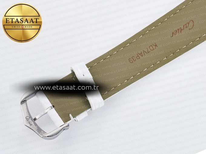 Tank Must Large SS 33.7mm DRF 1:1 Best Edition White Dial on White Leather Strap Swiss Quartz - Görsel 18