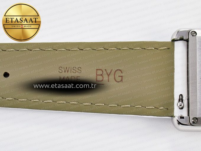 Tank Must Large SS 33.7mm DRF 1:1 Best Edition White Dial on White Leather Strap Swiss Quartz - Görsel 20