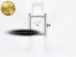 Tank Must Large SS 33.7mm DRF 1:1 Best Edition White Dial on White Leather Strap Swiss Quartz - Görsel 3