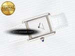 Tank Must Large SS 33.7mm DRF 1:1 Best Edition White Dial on White Leather Strap Swiss Quartz - Görsel 8
