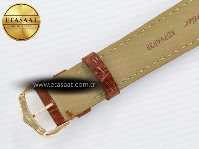 Tank Must Large YG 33.7mm DRF 1:1 Best Edition YG Dial on Brown Leather Strap Swiss Quartz - Görsel 19