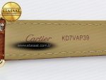 Tank Must Large YG 33.7mm DRF 1:1 Best Edition YG Dial on Brown Leather Strap Swiss Quartz - Görsel 20