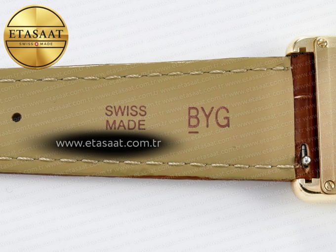 Tank Must Large YG 33.7mm DRF 1:1 Best Edition YG Dial on Brown Leather Strap Swiss Quartz - Görsel 21