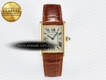 Tank Must Large YG 33.7mm DRF 1:1 Best Edition YG Dial on Brown Leather Strap Swiss Quartz - Görsel 3