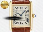 Tank Must Large YG 33.7mm DRF 1:1 Best Edition YG Dial on Brown Leather Strap Swiss Quartz - Görsel 4