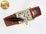 Tank Must Large YG 33.7mm DRF 1:1 Best Edition YG Dial on Brown Leather Strap Swiss Quartz - Görsel 8