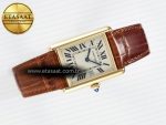 Tank Must Large YG 33.7mm DRF 1:1 Best Edition YG Dial on Brown Leather Strap Swiss Quartz - Görsel 8