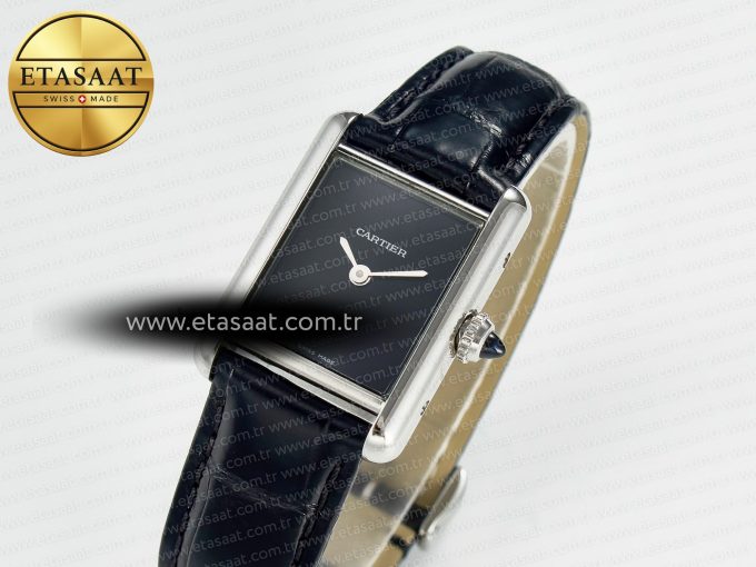Tank Must Small SS 29mm DRF 1:1 Best Edition Black Dial on Black Leather Strap Swiss Quartz - Görsel 2