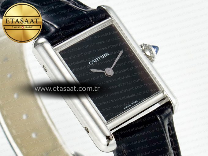 Tank Must Small SS 29mm DRF 1:1 Best Edition Black Dial on Black Leather Strap Swiss Quartz - Görsel 5