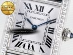 Tank Must Small SS 29mm DRF 1:1 Best Edition White Dial Diamonds Bezel on Black Calfskin Strap Swiss Quartz - Görsel 10