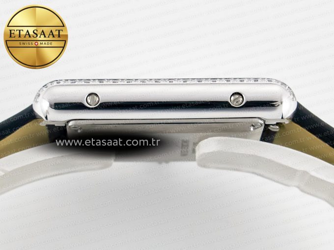 Tank Must Small SS 29mm DRF 1:1 Best Edition White Dial Diamonds Bezel on Black Calfskin Strap Swiss Quartz - Görsel 12