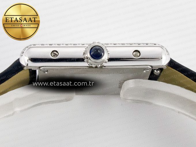 Tank Must Small SS 29mm DRF 1:1 Best Edition White Dial Diamonds Bezel on Black Calfskin Strap Swiss Quartz - Görsel 13