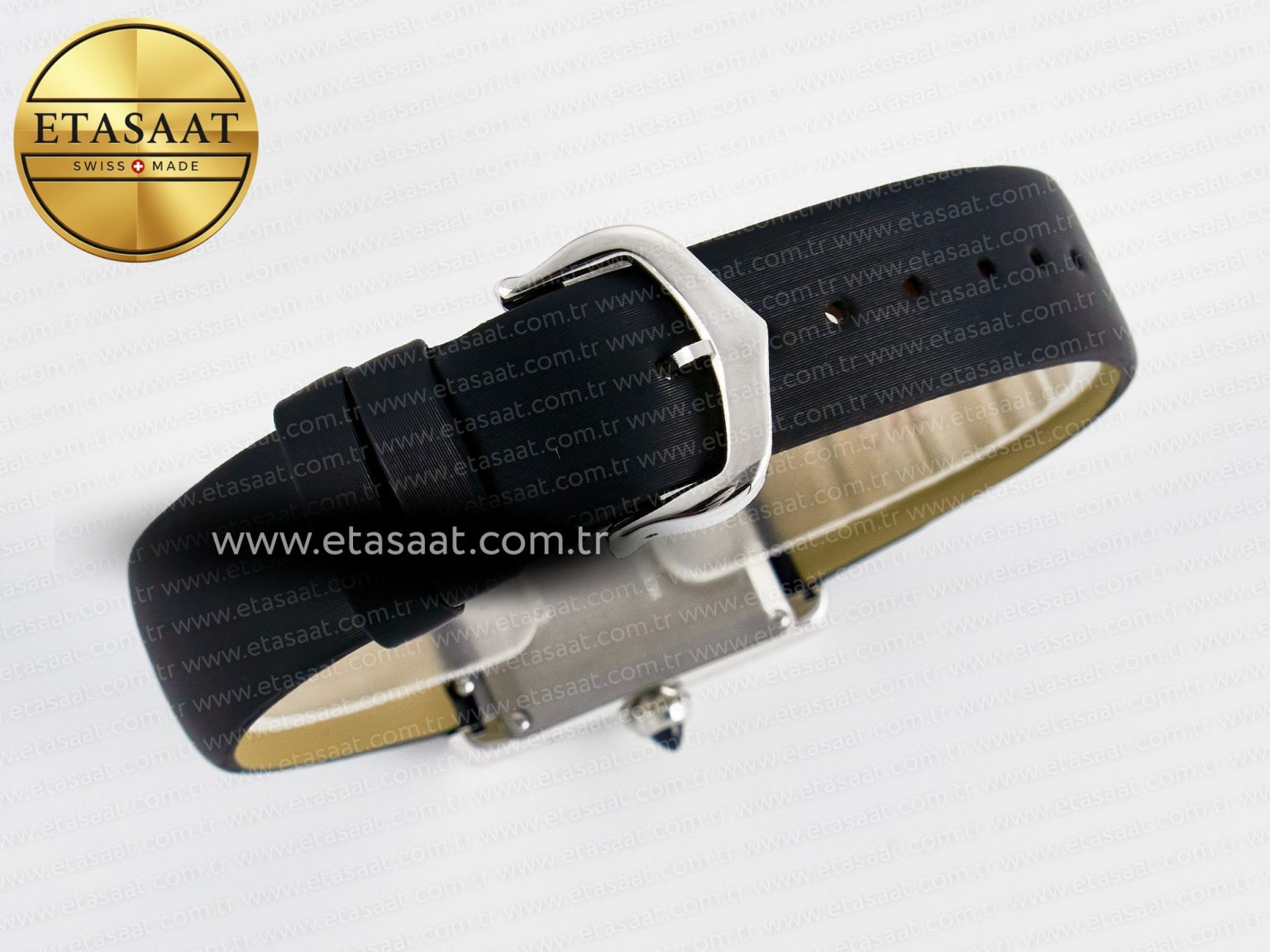 Tank Must Small SS 29mm DRF 1:1 Best Edition White Dial Diamonds Bezel on Black Calfskin Strap Swiss Quartz - Görsel 14
