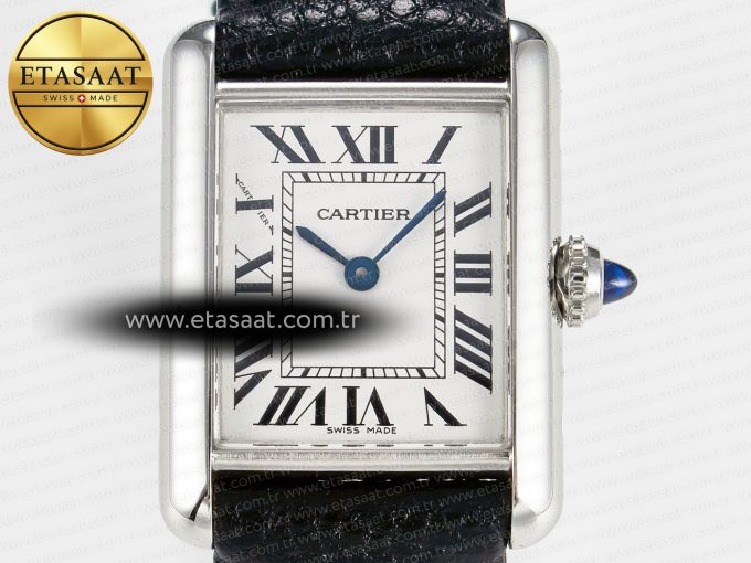 Tank Must Small SS 29mm DRF 1:1 Best Edition White Dial on Black Leather Strap Swiss Quartz - Görsel 4