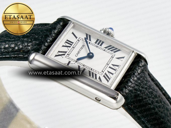 Tank Must Small SS 29mm DRF 1:1 Best Edition White Dial on Black Leather Strap Swiss Quartz - Görsel 7