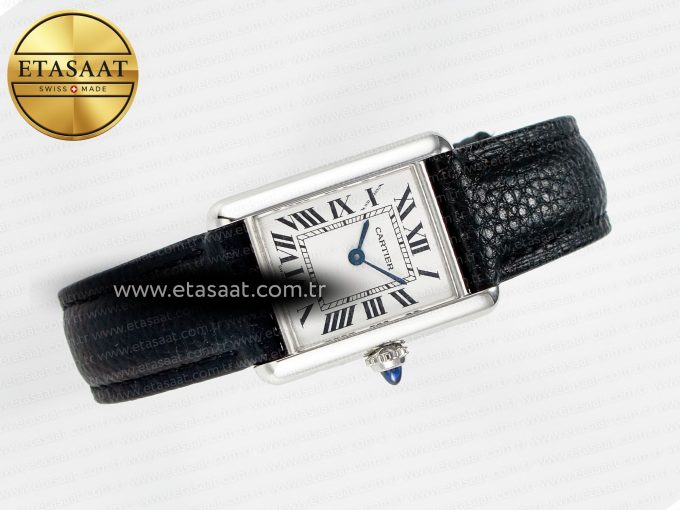 Tank Must Small SS 29mm DRF 1:1 Best Edition White Dial on Black Leather Strap Swiss Quartz - Görsel 8