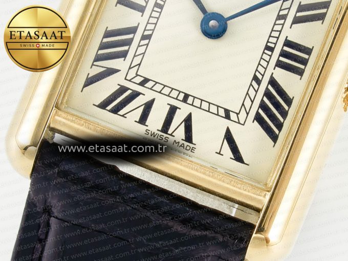 Tank Must Small YG 29mm DRF 1:1 Best Edition YG Dial on Black Leather Strap Swiss Quartz - Görsel 11