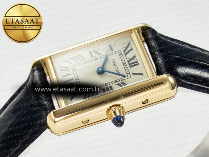 Tank Must Small YG 29mm DRF 1:1 Best Edition YG Dial on Black Leather Strap Swiss Quartz - Görsel 6