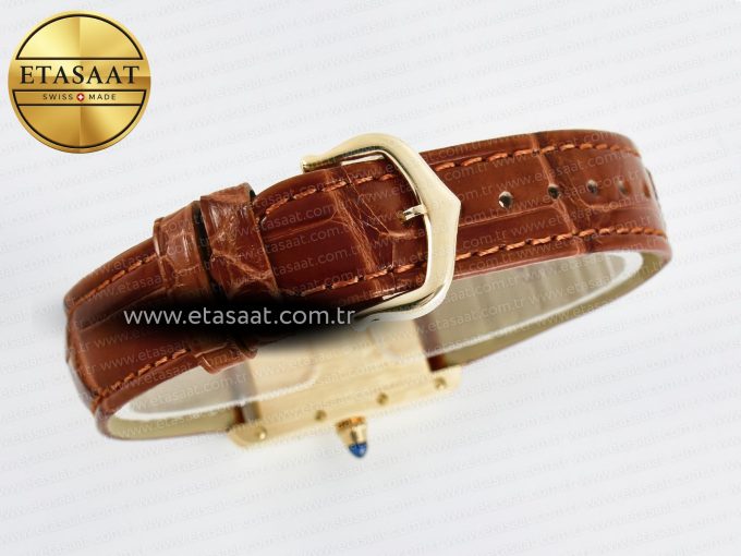 Tank Must Small YG 29mm DRF 1:1 Best Edition YG Dial on Brown Leather Strap Swiss Quartz - Görsel 14