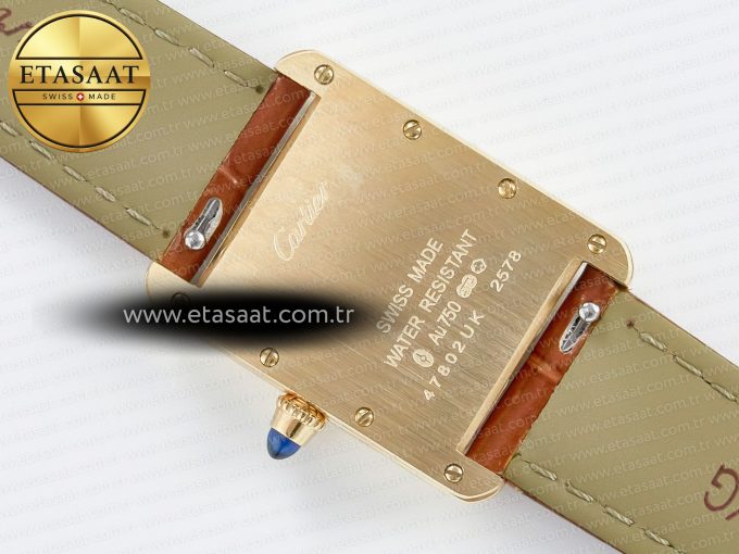 Tank Must Small YG 29mm DRF 1:1 Best Edition YG Dial on Brown Leather Strap Swiss Quartz - Görsel 15