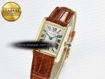 Tank Must Small YG 29mm DRF 1:1 Best Edition YG Dial on Brown Leather Strap Swiss Quartz - Görsel 2