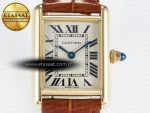 Tank Must Small YG 29mm DRF 1:1 Best Edition YG Dial on Brown Leather Strap Swiss Quartz - Görsel 4