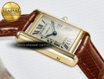 Tank Must Small YG 29mm DRF 1:1 Best Edition YG Dial on Brown Leather Strap Swiss Quartz - Görsel 7