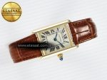 Tank Must Small YG 29mm DRF 1:1 Best Edition YG Dial on Brown Leather Strap Swiss Quartz - Görsel 8