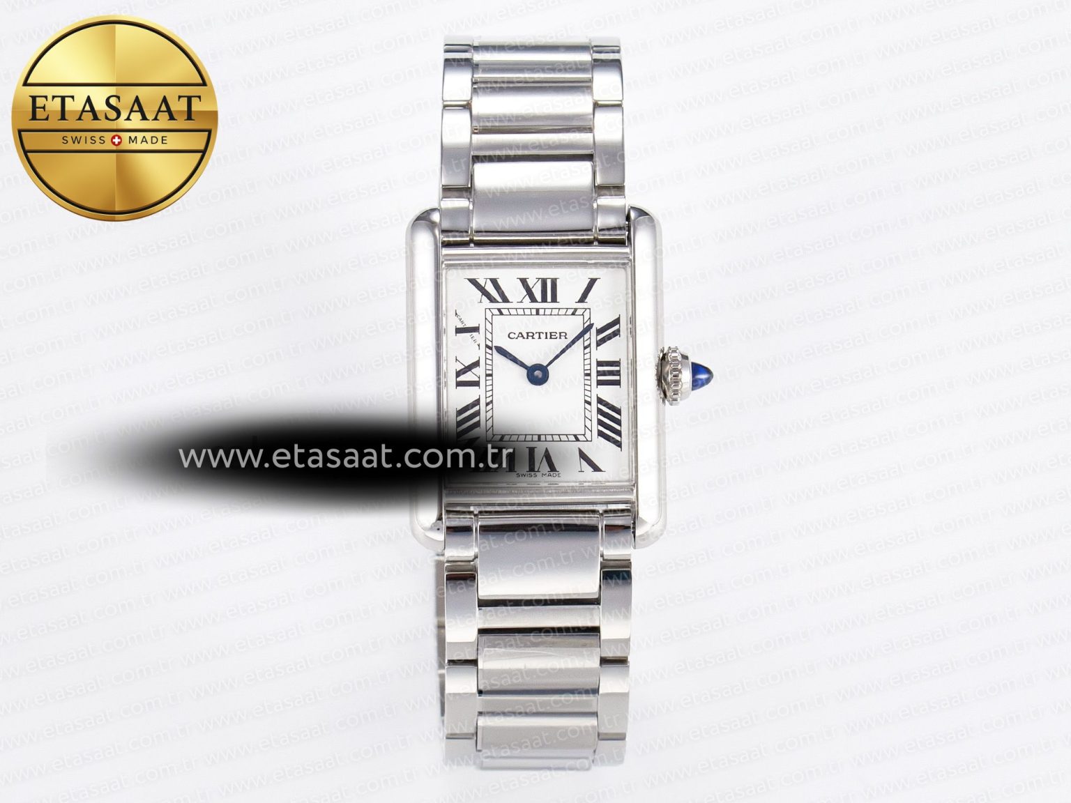 Tank Must SS 33.7mm DRF 1:1 Best Edition White Dial on SS Bracelet Jap Quartz - Görsel 3