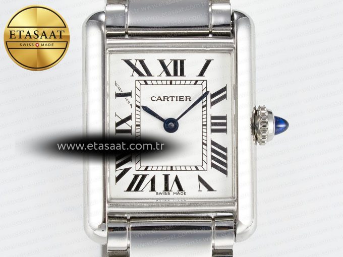 Tank Must SS 33.7mm DRF 1:1 Best Edition White Dial on SS Bracelet Jap Quartz - Görsel 4