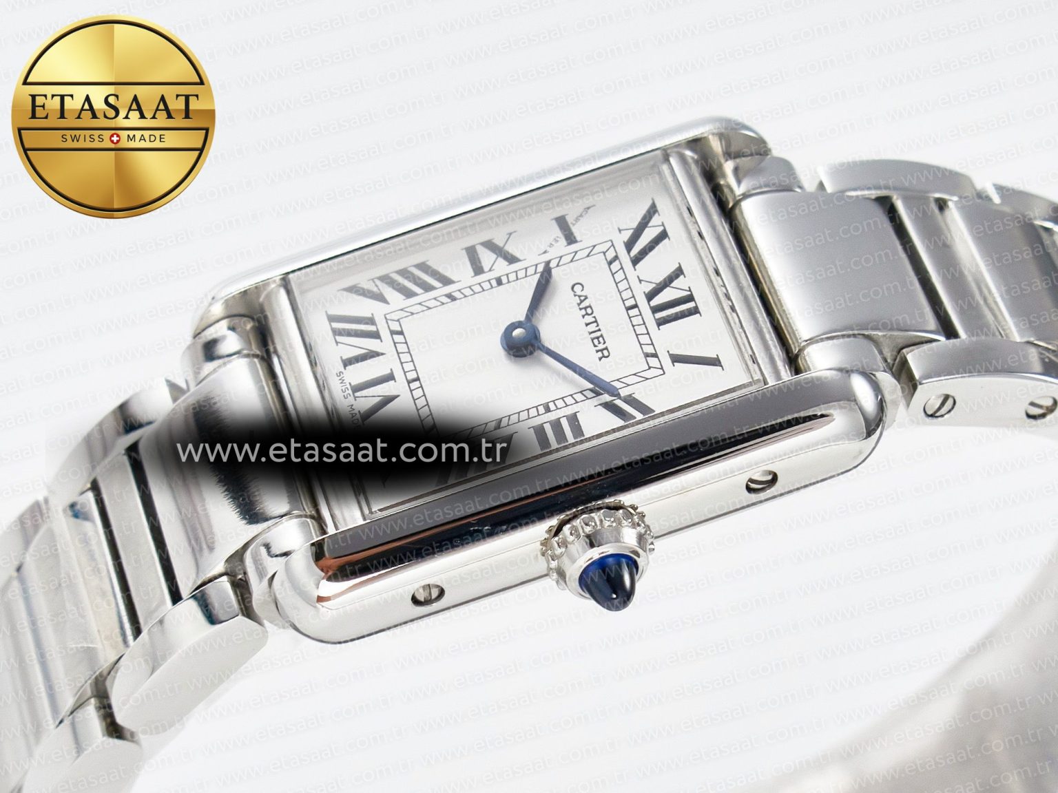 Tank Must SS 33.7mm DRF 1:1 Best Edition White Dial on SS Bracelet Jap Quartz - Görsel 6