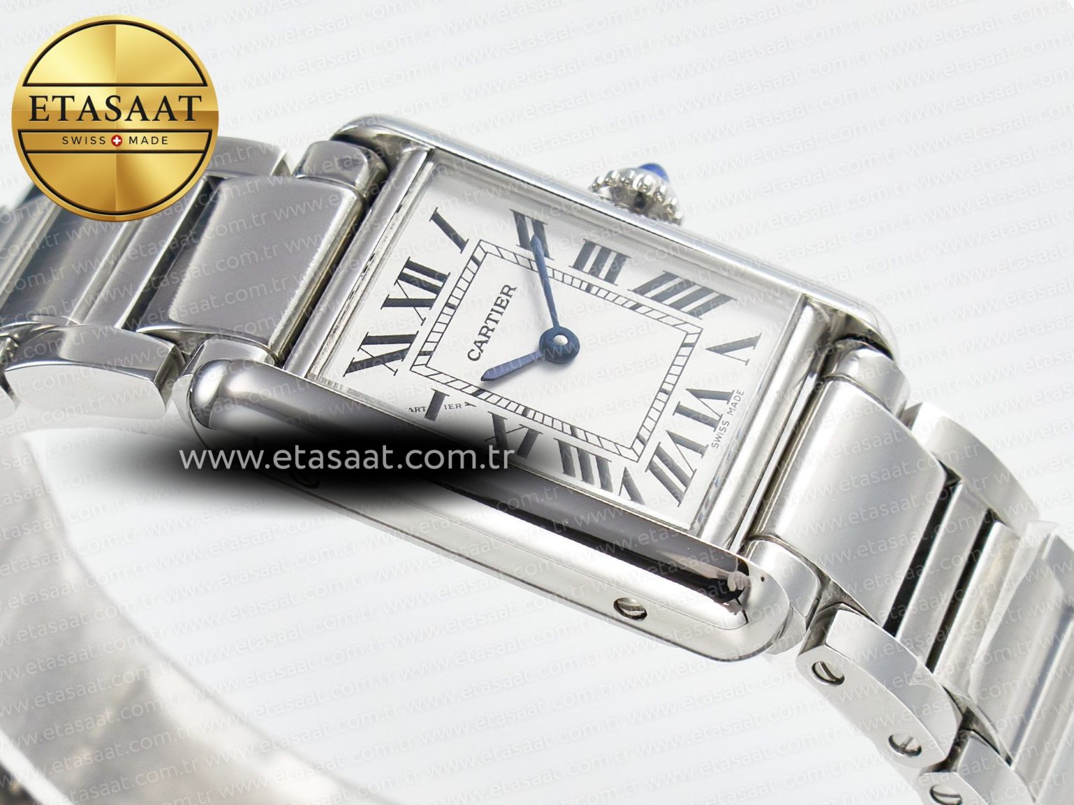 Tank Must SS 33.7mm DRF 1:1 Best Edition White Dial on SS Bracelet Jap Quartz - Görsel 7