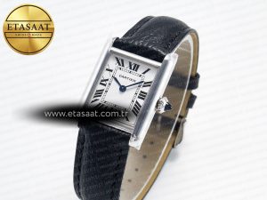 Tank Solo Ladies 28mm SS AF 1:1 Best Edition White Dial on Black Leather Strap Ronda Quartz