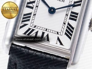 Tank Solo Ladies 28mm SS AF 1:1 Best Edition White Dial on Black Leather Strap Ronda Quartz - Görsel 11