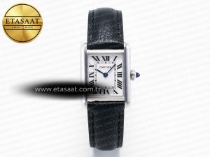 Tank Solo Ladies 28mm SS AF 1:1 Best Edition White Dial on Black Leather Strap Ronda Quartz - Görsel 3