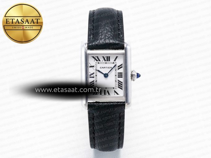 Tank Solo Ladies 28mm SS AF 1:1 Best Edition White Dial on Black Leather Strap Ronda Quartz - Görsel 3
