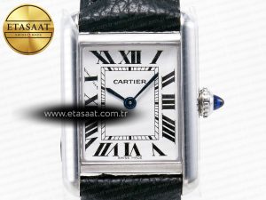 Tank Solo Ladies 28mm SS AF 1:1 Best Edition White Dial on Black Leather Strap Ronda Quartz - Görsel 4