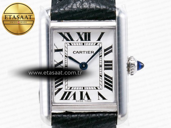 Tank Solo Ladies 28mm SS AF 1:1 Best Edition White Dial on Black Leather Strap Ronda Quartz - Görsel 4