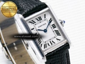 Tank Solo Ladies 28mm SS AF 1:1 Best Edition White Dial on Black Leather Strap Ronda Quartz - Görsel 5