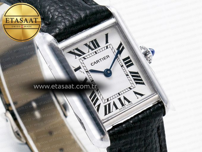 Tank Solo Ladies 28mm SS AF 1:1 Best Edition White Dial on Black Leather Strap Ronda Quartz - Görsel 5
