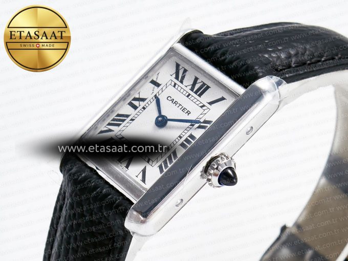 Tank Solo Ladies 28mm SS AF 1:1 Best Edition White Dial on Black Leather Strap Ronda Quartz - Görsel 6