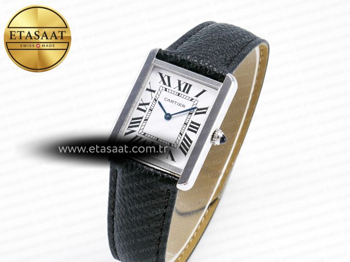 Tank Solo Ladies 33.7mm SS AF 1:1 Best Edition White Dial on Black Leather Strap Ronda Quartz - Görsel 1