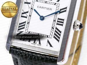 Tank Solo Ladies 33.7mm SS AF 1:1 Best Edition White Dial on Black Leather Strap Ronda Quartz - Görsel 11