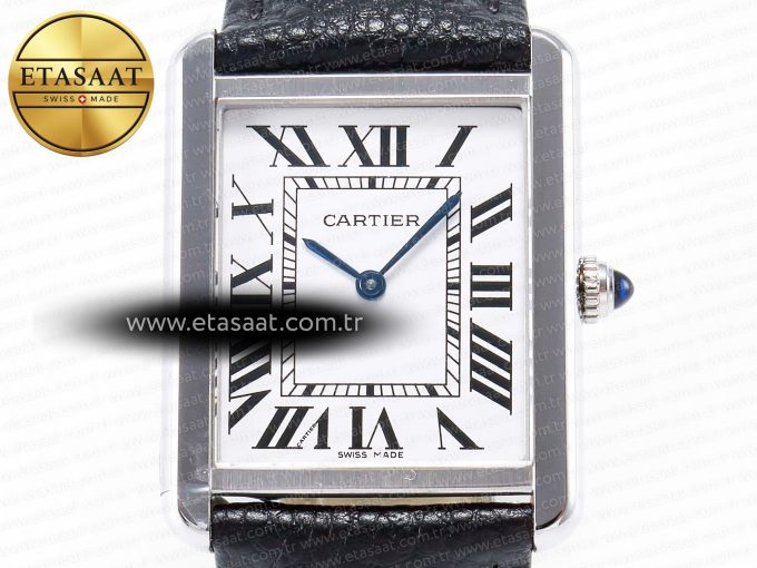 Tank Solo Ladies 33.7mm SS AF 1:1 Best Edition White Dial on Black Leather Strap Ronda Quartz - Görsel 4