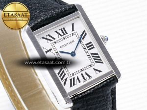 Tank Solo Ladies 33.7mm SS AF 1:1 Best Edition White Dial on Black Leather Strap Ronda Quartz - Görsel 5